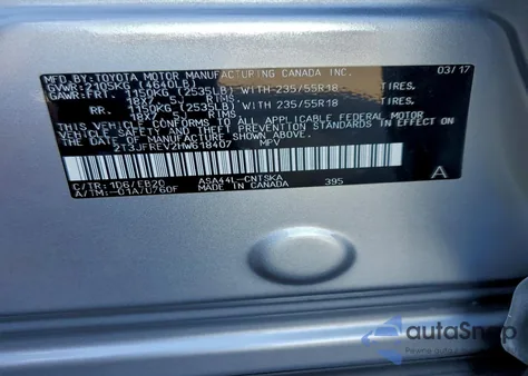 2017 Toyota Rav4 Se from USA, damaged, VIN 2T3JFREV2HW618407